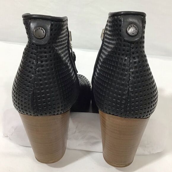 rag & bone Margot Western Boots Perforated Leather Black Size 36 1/2 - Picture 8 of 14